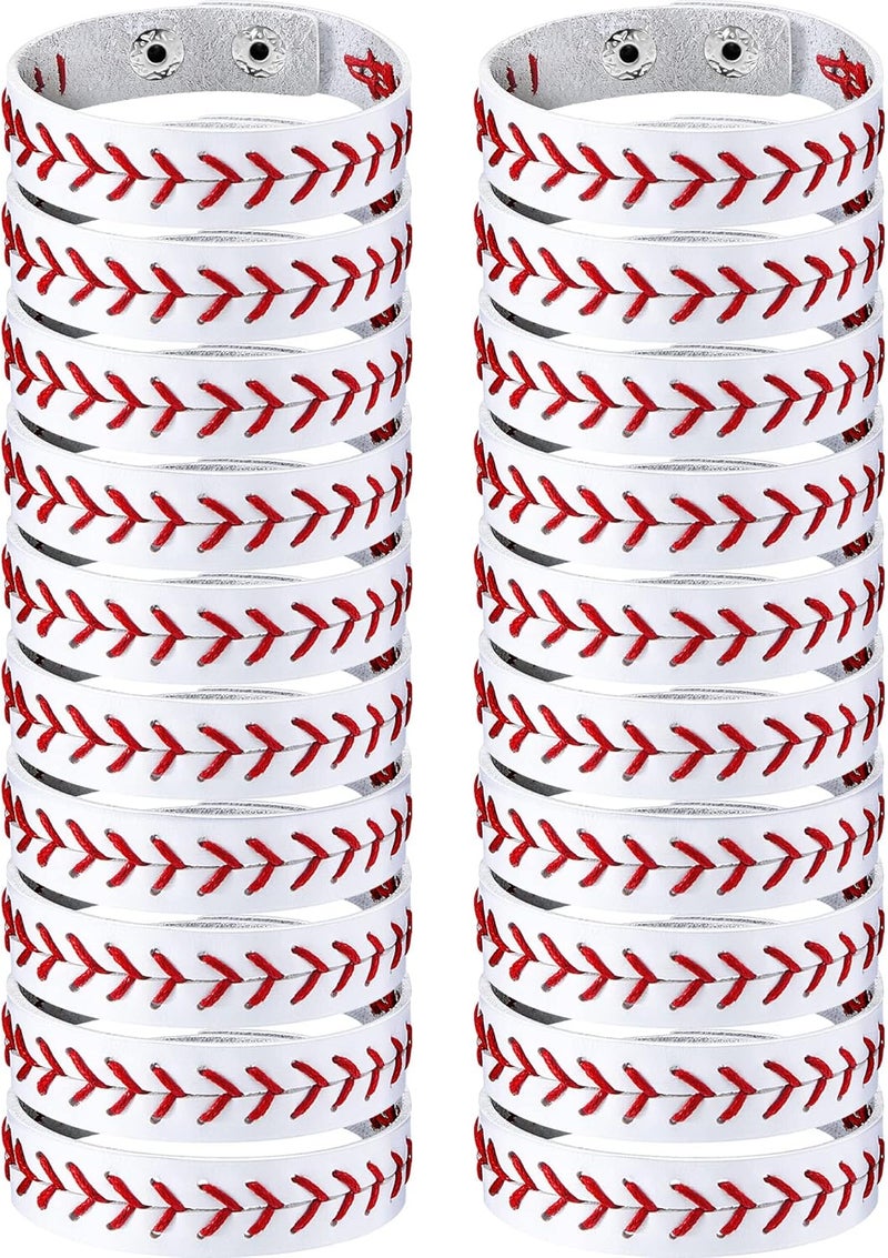 Retrowavy Store Genuine Leather Baseball Bracelet - Unisex Wristband for Men, Women, Ideal Gift for Baseball Players and Sports Teams - Image 1